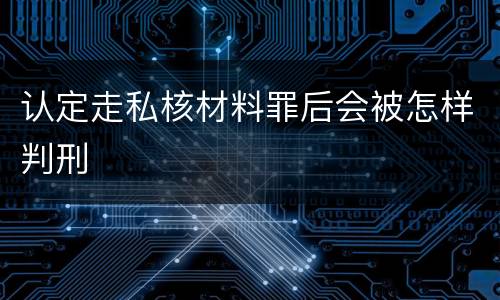 认定走私核材料罪后会被怎样判刑