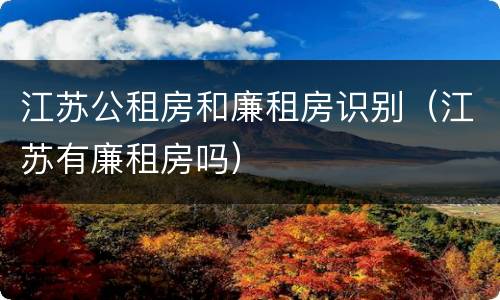 江苏公租房和廉租房识别（江苏有廉租房吗）