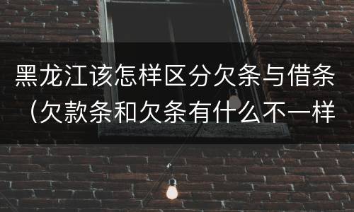 黑龙江该怎样区分欠条与借条（欠款条和欠条有什么不一样?）