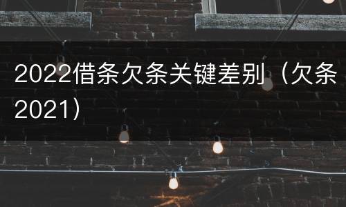 2022借条欠条关键差别（欠条2021）