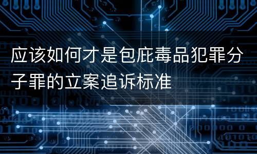 应该如何才是包庇毒品犯罪分子罪的立案追诉标准