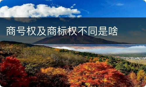 商号权及商标权不同是啥