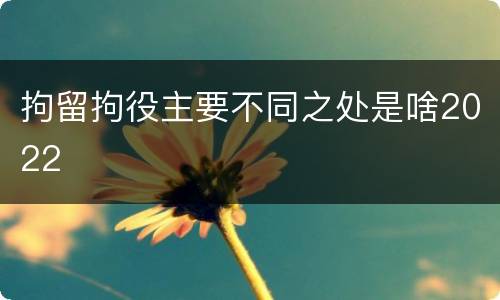 拘留拘役主要不同之处是啥2022