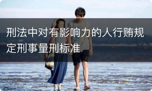 刑法中对有影响力的人行贿规定刑事量刑标准