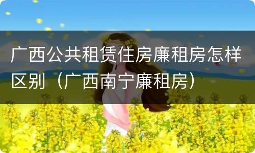 广西公共租赁住房廉租房怎样区别（广西南宁廉租房）
