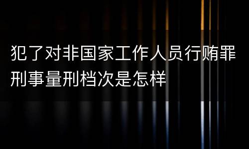 犯了对非国家工作人员行贿罪刑事量刑档次是怎样