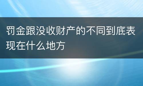 罚金跟没收财产的不同到底表现在什么地方