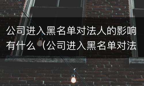 公司进入黑名单对法人的影响有什么（公司进入黑名单对法人的影响有什么好处）