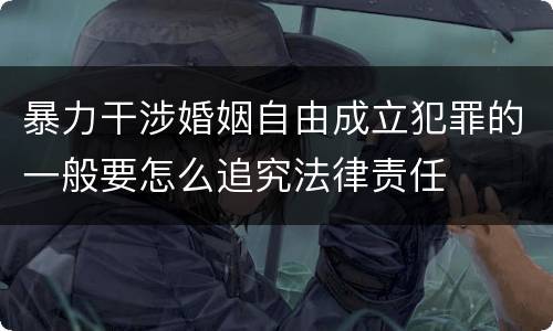 暴力干涉婚姻自由成立犯罪的一般要怎么追究法律责任