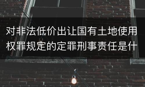 对非法低价出让国有土地使用权罪规定的定罪刑事责任是什么