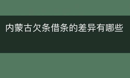 内蒙古欠条借条的差异有哪些