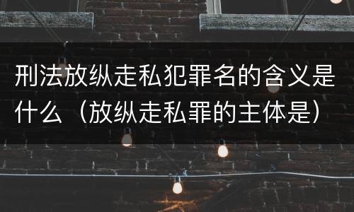 刑法放纵走私犯罪名的含义是什么（放纵走私罪的主体是）