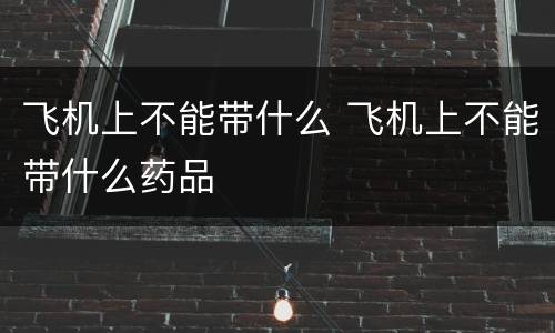 飞机上不能带什么 飞机上不能带什么药品