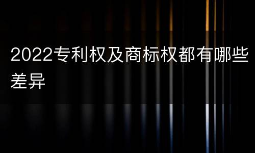 2022专利权及商标权都有哪些差异
