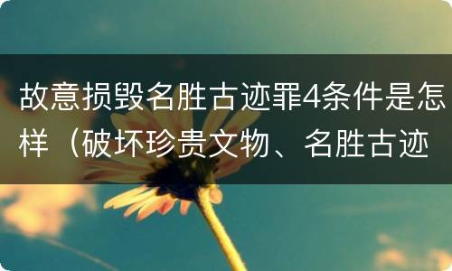 故意损毁名胜古迹罪4条件是怎样（破坏珍贵文物、名胜古迹罪）