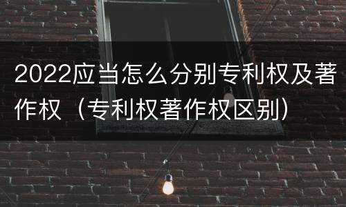 2022应当怎么分别专利权及著作权（专利权著作权区别）