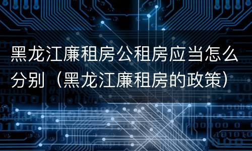 黑龙江廉租房公租房应当怎么分别（黑龙江廉租房的政策）