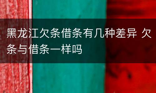 黑龙江欠条借条有几种差异 欠条与借条一样吗
