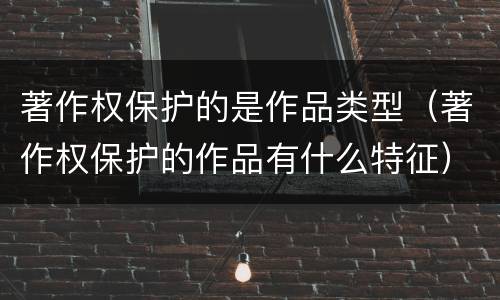 著作权保护的是作品类型（著作权保护的作品有什么特征）