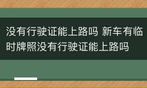 没有行驶证能上路吗 新车有临时牌照没有行驶证能上路吗