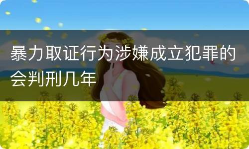 暴力取证行为涉嫌成立犯罪的会判刑几年