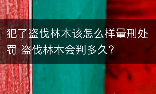 犯了盗伐林木该怎么样量刑处罚 盗伐林木会判多久?