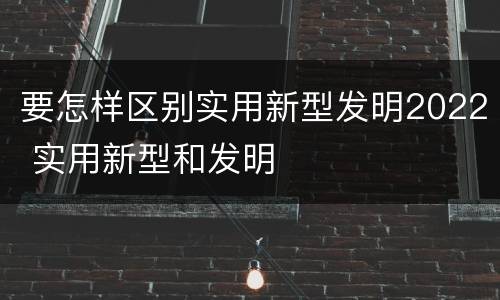 要怎样区别实用新型发明2022 实用新型和发明