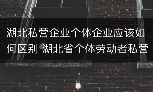 湖北私营企业个体企业应该如何区别 湖北省个体劳动者私营企业协会