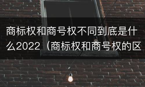 商标权和商号权不同到底是什么2022（商标权和商号权的区别）