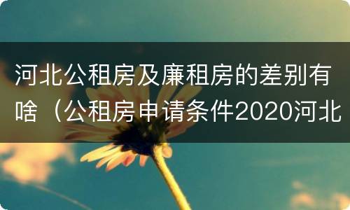 河北公租房及廉租房的差别有啥（公租房申请条件2020河北）