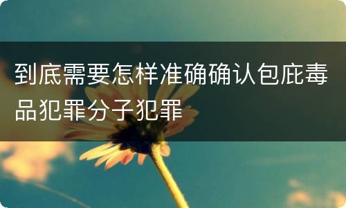 到底需要怎样准确确认包庇毒品犯罪分子犯罪