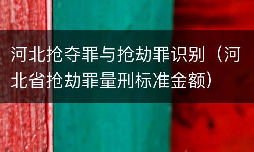 河北抢夺罪与抢劫罪识别（河北省抢劫罪量刑标准金额）