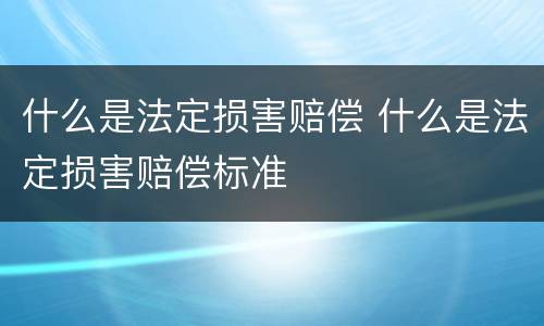 什么是法定损害赔偿 什么是法定损害赔偿标准