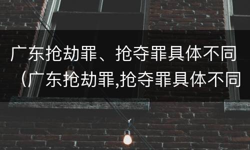 广东抢劫罪、抢夺罪具体不同（广东抢劫罪,抢夺罪具体不同判决）