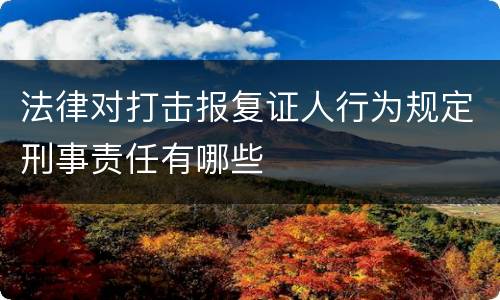 法律对打击报复证人行为规定刑事责任有哪些