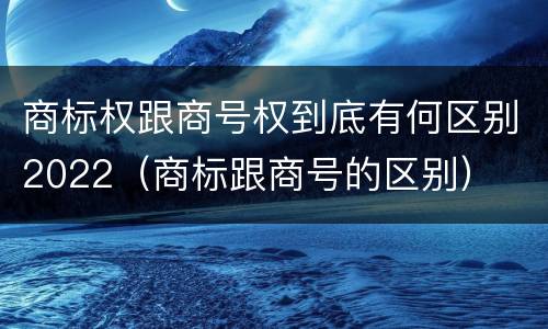 商标权跟商号权到底有何区别2022（商标跟商号的区别）