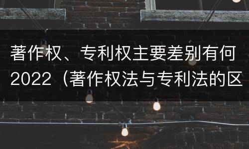 著作权、专利权主要差别有何2022（著作权法与专利法的区别）