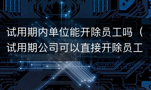 试用期内单位能开除员工吗（试用期公司可以直接开除员工吗?）