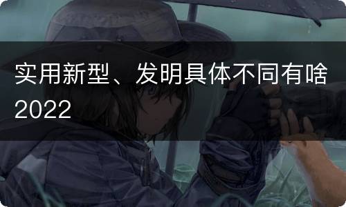 实用新型、发明具体不同有啥2022