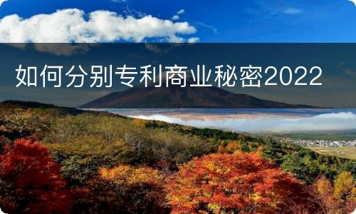 如何分别专利商业秘密2022