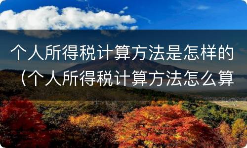 个人所得税计算方法是怎样的（个人所得税计算方法怎么算）