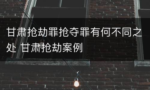 甘肃抢劫罪抢夺罪有何不同之处 甘肃抢劫案例