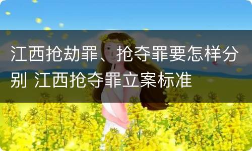 江西抢劫罪、抢夺罪要怎样分别 江西抢夺罪立案标准