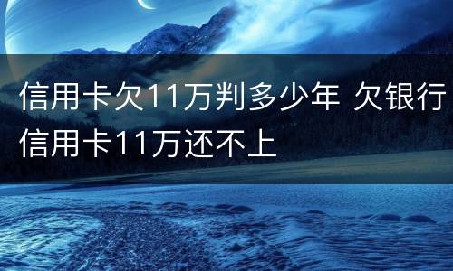 信用卡欠11万判多少年 欠银行信用卡11万还不上