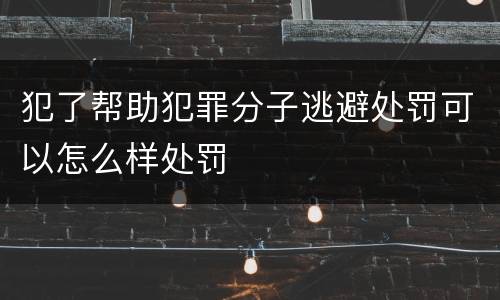 犯了帮助犯罪分子逃避处罚可以怎么样处罚