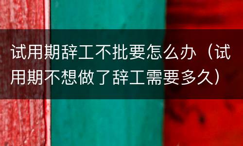 试用期辞工不批要怎么办（试用期不想做了辞工需要多久）