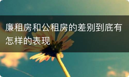 廉租房和公租房的差别到底有怎样的表现