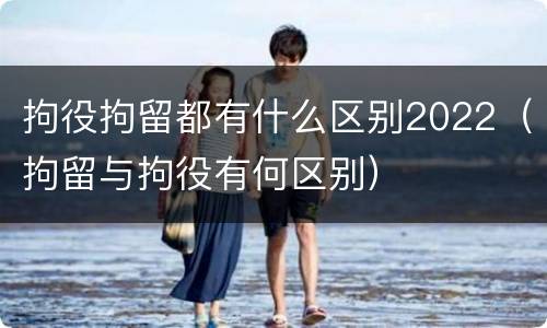 拘役拘留都有什么区别2022（拘留与拘役有何区别）