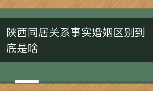陕西同居关系事实婚姻区别到底是啥