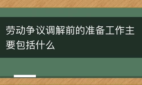 劳动争议调解前的准备工作主要包括什么